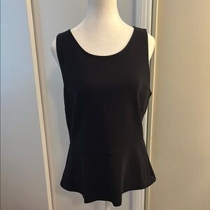 J. Crew Black Sleeveless Peplum Tank Top